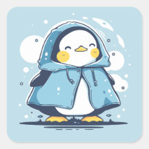 Un delicioso y adorable pingüino Kawaii en un abri