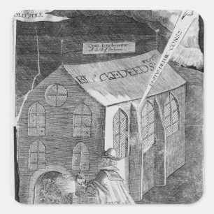 Pegatina Cuadrada Un diagrama con el polvo, 1605