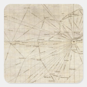 Pegatina Cuadrada Un diagrama de los Estados Unidos