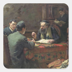 Pegatina Cuadrada Un discusión teológico, 1888