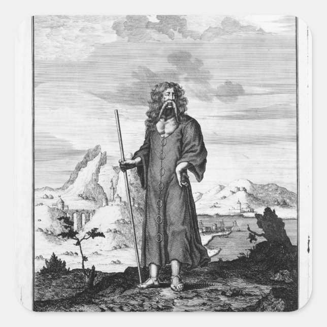 Pegatina Cuadrada Un druida (Anverso)