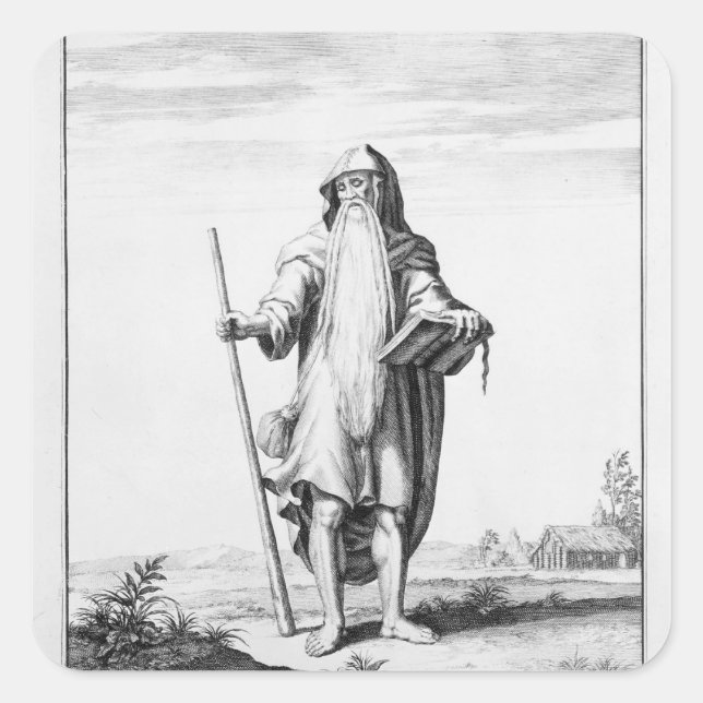 Pegatina Cuadrada Un druida (Anverso)