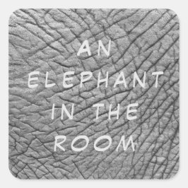 Pegatina Cuadrada Un elefante en la foto de la piel de la habitación