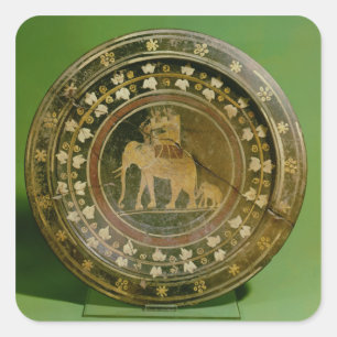 Pegatina Cuadrada Un elefante usado en la guerra contra