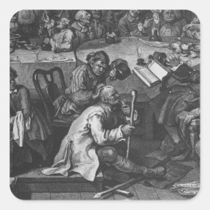 Pegatina Cuadrada Un entretenimiento de la elección, 1755