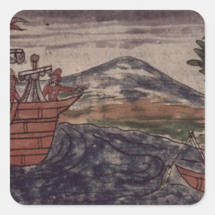 Pegatina Cuadrada Un espía indio observa: