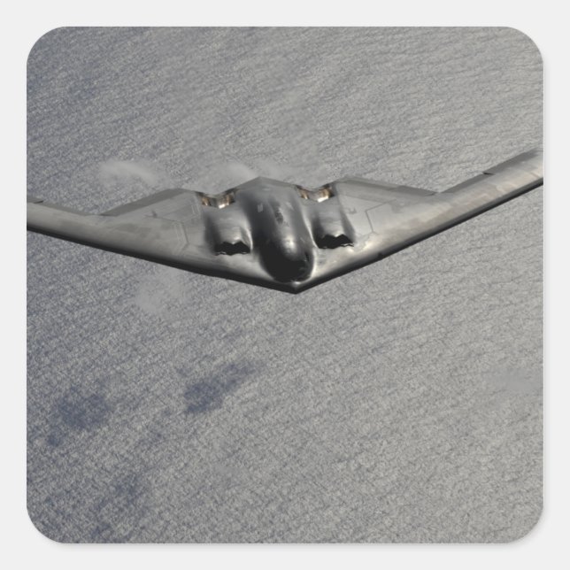 Pegatina Cuadrada Un espíritu B-2 vuela sobre el Océano Pacífico (Anverso)
