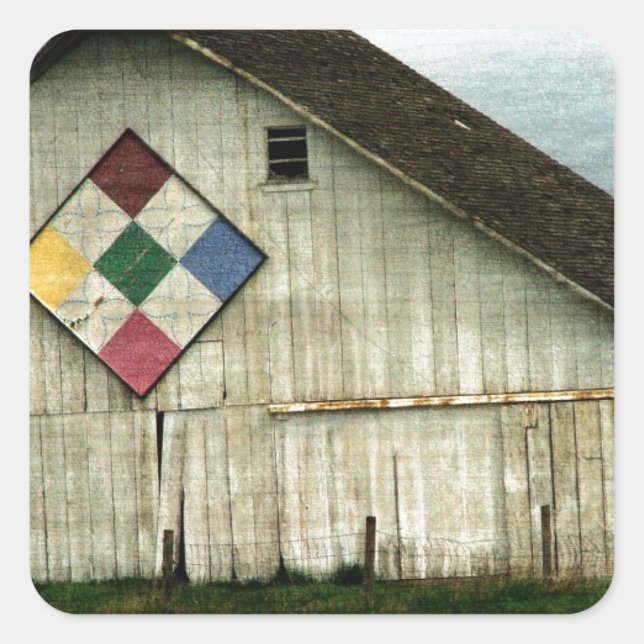 Pegatina Cuadrada Un establo que alguna vez fue (Anverso)
