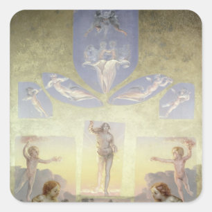 Pegatina Cuadrada Un estudio para la segunda versión del '