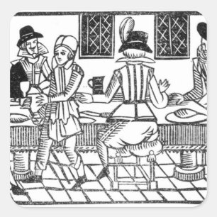 Pegatina Cuadrada Un Fiesta de cena, un libro de baladas de Roxburgh