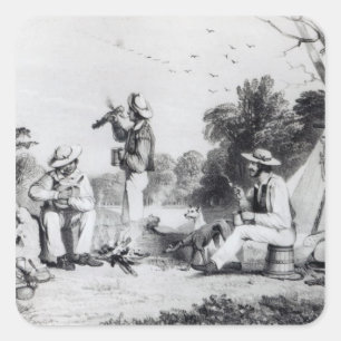 Pegatina Cuadrada Un fiesta de exploración