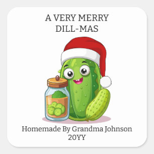 Pegatina Cuadrada Un frasco de Navidad muy alegre Dill-Mas