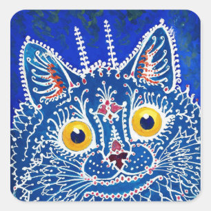 Pegatina Cuadrada Un gato de estilo gótico por Louis Wain