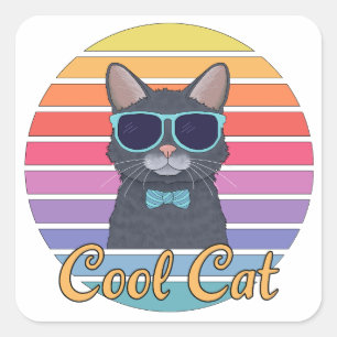 Pegatina Cuadrada Un Gato Genial
