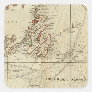 Pegatina Cuadrada Un Gráfico De Los Bancos De Terranova