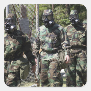 Pegatina Cuadrada Un grupo de participantes solares del desafío