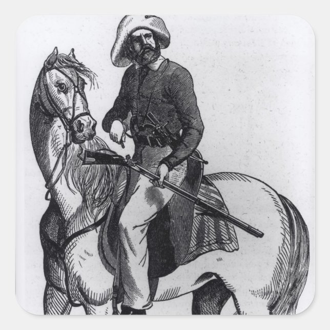 Pegatina Cuadrada Un guardabosques de Texas (Anverso)