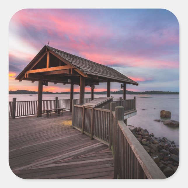 Pegatina Cuadrada Un hermoso atardecer (Anverso)