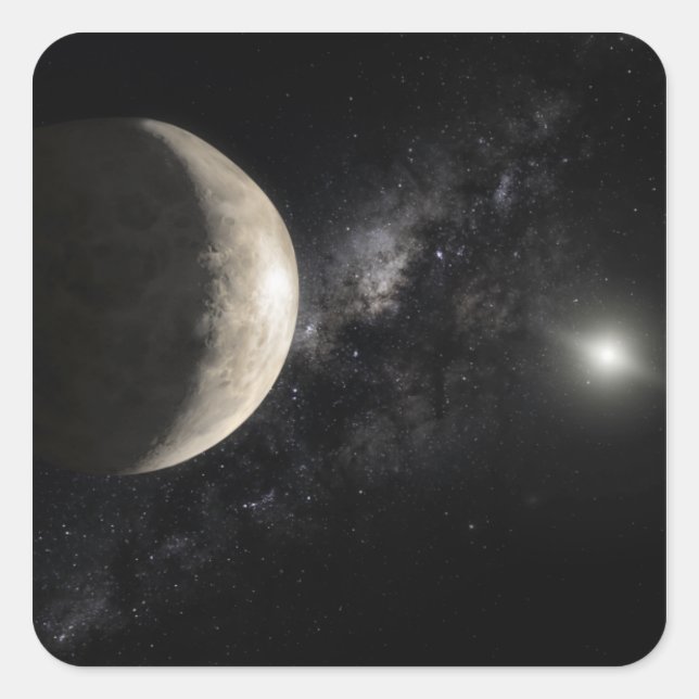 Pegatina Cuadrada Un ilustracion de Makemake (Anverso)