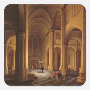 Pegatina Cuadrada Un interior de la iglesia