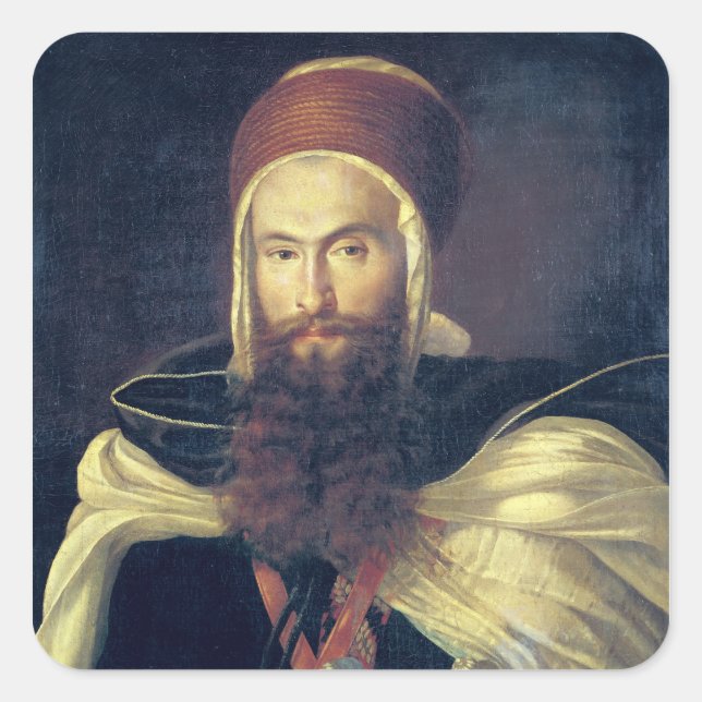 Pegatina Cuadrada Un jefe árabe (Anverso)