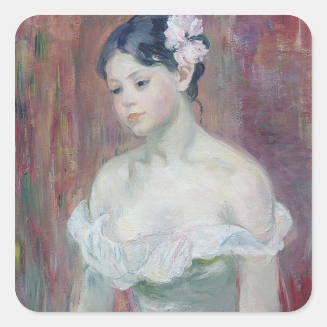 Pegatina Cuadrada Un joven Chica, 1893 (Anverso)