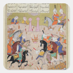 Pegatina Cuadrada Un juego de polo