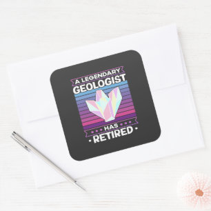 Pegatina Cuadrada Un legendario geólogo se ha retirado con curiosida