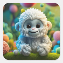 Un lindo bebé Yeti hecho de hilo