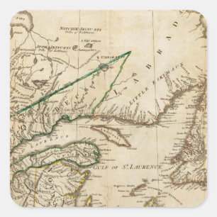 Pegatina Cuadrada Un mapa general de las colonias británicas