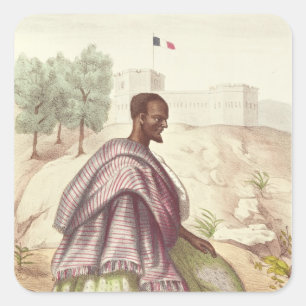 Pegatina Cuadrada Un Marabout senegalés