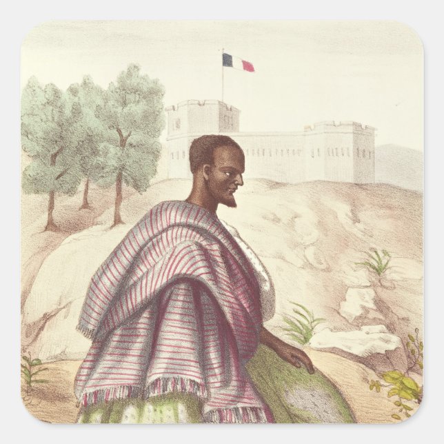 Pegatina Cuadrada Un Marabout senegalés (Anverso)