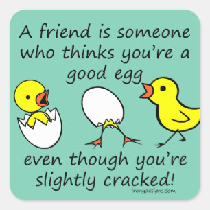 Pegatina Cuadrada Un Mejor Amigo Graciosamente Cruzado Diciendo