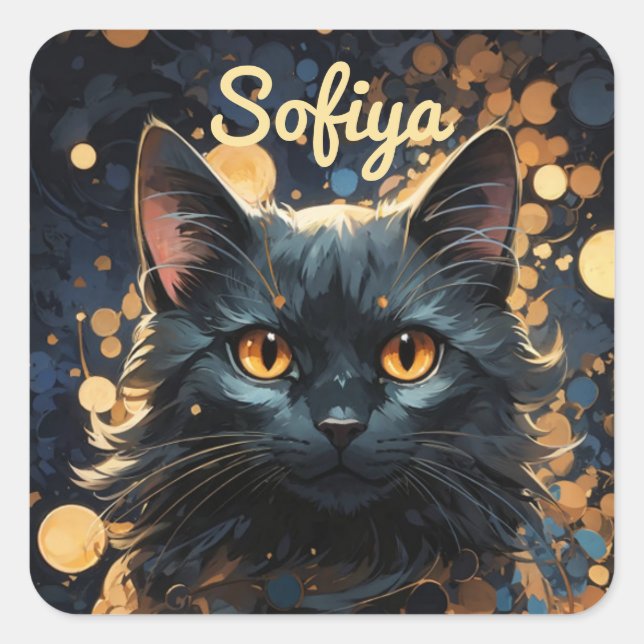 Pegatina Cuadrada Un misterioso y majestuoso nombre de purpurina de  (Anverso)