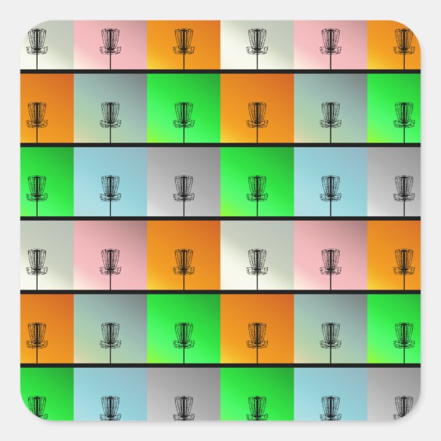 Pegatina Cuadrada Un montón de cestas (Anverso)