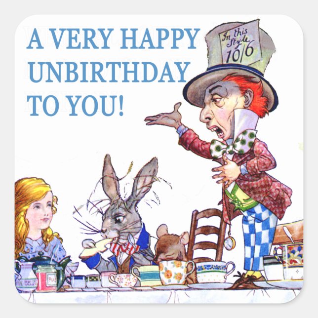 Pegatina Cuadrada ¡Un Muy Feliz Descumpleaños Para Ti! (Anverso)