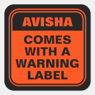 Pegatina Cuadrada Un naranja divertido y personalizado viene con una