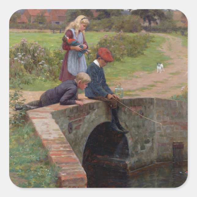 Pegatina Cuadrada Un Nibble, 1914 (petróleo en el panel) (Anverso)