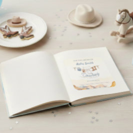 Pegatina Cuadrada Un niño pequeño Cowboy Planchado de libros del Cañ