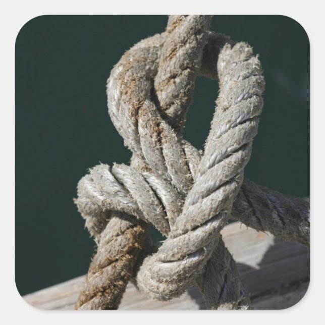 Pegatina Cuadrada Un Nudo Amarrado En Un Jetón | Portugal (Anverso)