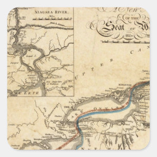 Pegatina Cuadrada Un nuevo mapa de Seat de la guerra