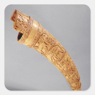 Pegatina Cuadrada Un olifante, del tesoro de San Sernín