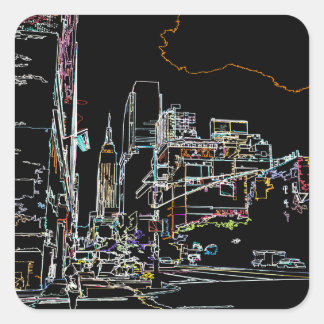 Pegatina Cuadrada Un paisaje colorido en Manhattan