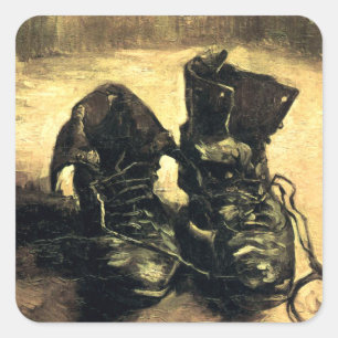 Pegatina Cuadrada Un par de zapatos - Van Gogh