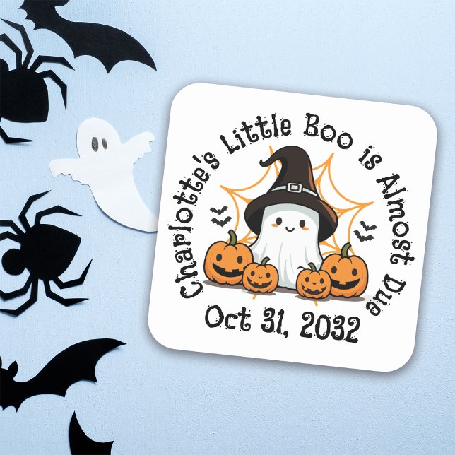 Pegatina Cuadrada Un pequeño Baby Shower de Boo Halloween (Subido por el creador)