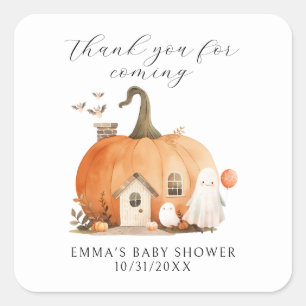 Pegatina Cuadrada Un Pequeño Boo Baby Shower Gracias