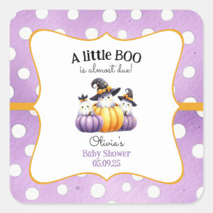Pegatina Cuadrada Un pequeño Boo Fantasma Baby Shower