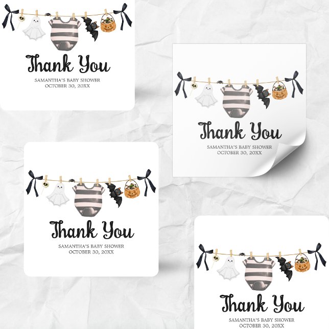 Pegatina Cuadrada Un pequeño bote casi se debe a Baby Shower (A Little Boo Baby Clothes Baby Shower Sticker)