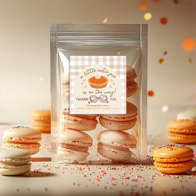 Pegatina Cuadrada Un pequeño Cutie Pie está en camino - Gran Pegatin (Subido por el creador)