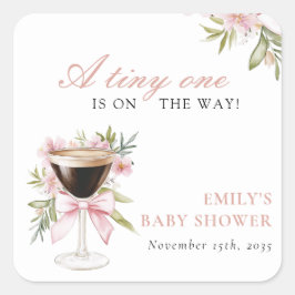 Pegatina Cuadrada Un pequeño Espresso Martini Baby Shower